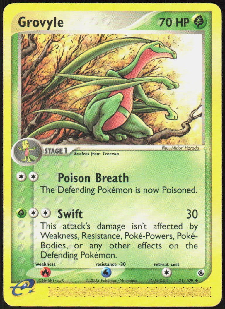 Grovyle 31/109 Uncommon EX Ruby and Sapphire LP Pokemon