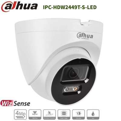 Dahua 4MP IPC-HDW2449T-S-LED Full Color Eyeball Wizsense Kamera POE MIC SMD Plus