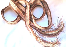 Hand Woven Hemp Strap for Powder Horn, Hunting Bag 50" , brown,natural