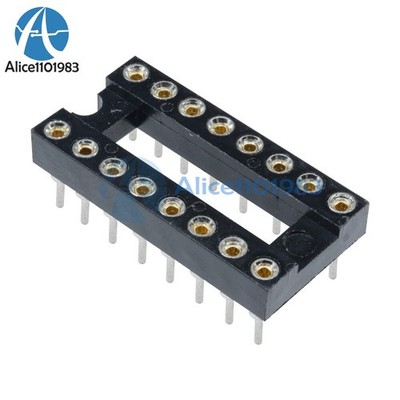 50PCS 16Pin DIP   Round IC Sockets Adaptor   Type Gold Plated Machined #vn