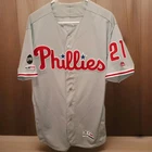 2019 MLB Game Worn Majestic Philadelphia Phillies Velasquez Jersey Size 44 150
