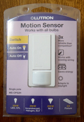 NEW Lutron Motion Sensor Light Control - White Switch - Single Pole MS-OPS2H NIP