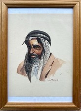 W M Thomas (20 Cen-ry) : Portrait Of A Gentleman , Watercolor, Framed And Signed