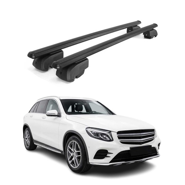 DachträGer GrundtäGer FüR Mercedes GLC X253 2015-2022 75Kg Alu Schwarz 2 Tlg-image