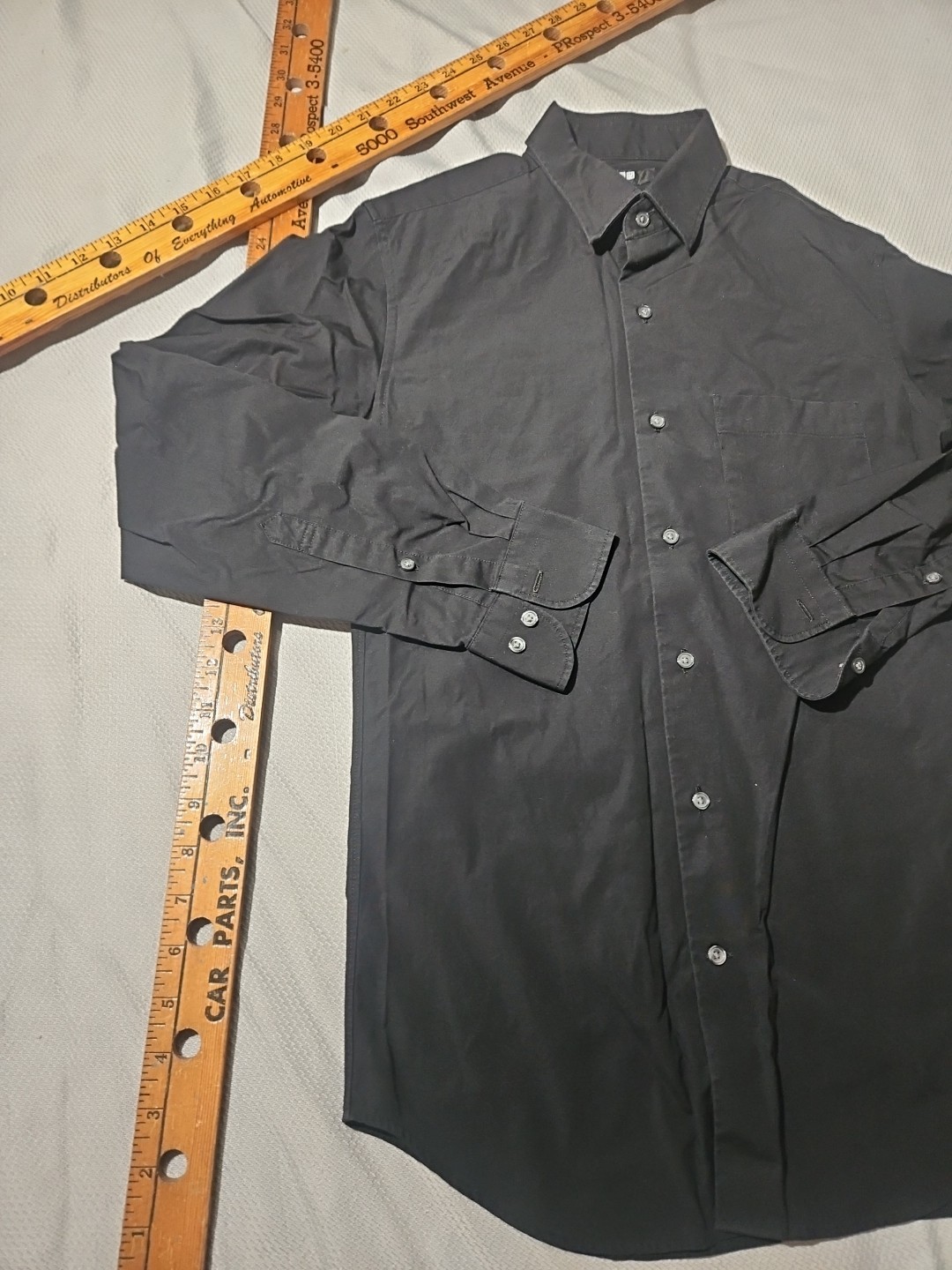 Uniqlo Shirt Mens Small Black Button Down Preppy … - image 5