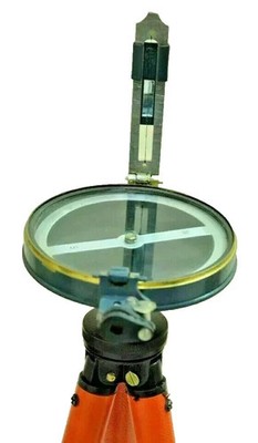 Vintage Prismatic Compass For Survey & Topography 4'' w/ Fold Tripod