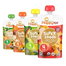 HAPPYTOT Organics Stage 4 Baby Food Pouches, Gluten Free, Vegan Pack of 16