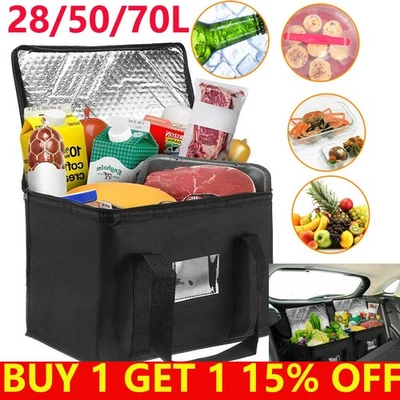 TOP5A-UK 28-70L Food Delivery Insulated Bags Pizza Takeaway Thermal Warm/Cold Bag Ruck UK