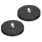 2Pcs 1.7" Rubber Coated Magnets, 19LBS Magnet Base with 1/4"-20UNC Male Threaded