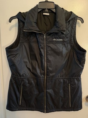 Womens Columbia Cedar Express II Full Zip Hooded Vest Black Size XL