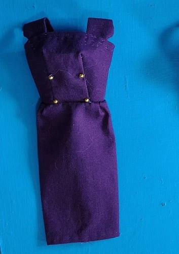 Vintage Look Barbie Dress/Sheath With Gold Buttons, Purple