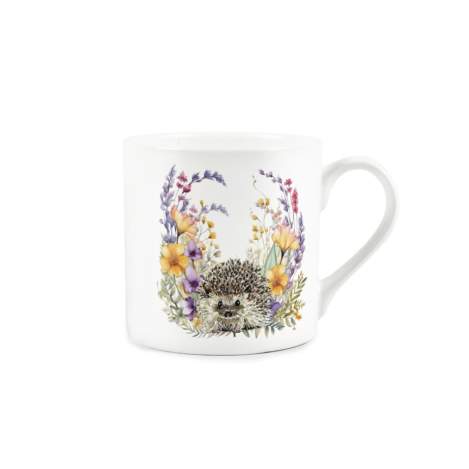Floral Hedgehog Bone China Mug - 380ml Tea/Coffee Cup Present