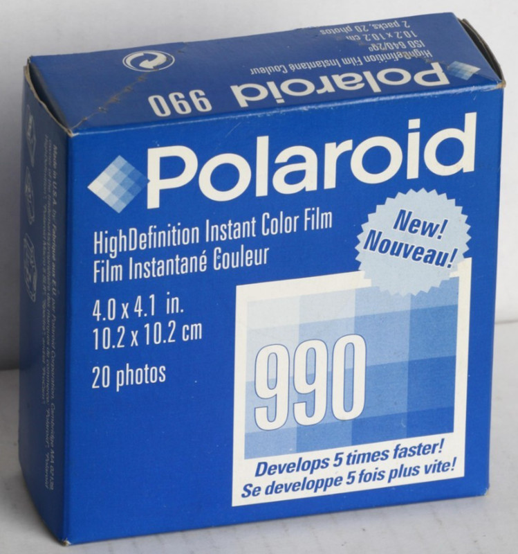 VINTAGE BOX OF POLAROID 990 FILM 2 pack, very outdated 07-2000, kept in fridge.