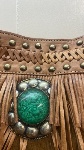 Moroccan Leather bag Handmade Tooled shoulder bag Vintage purse/lovely - Picture 6 of 9