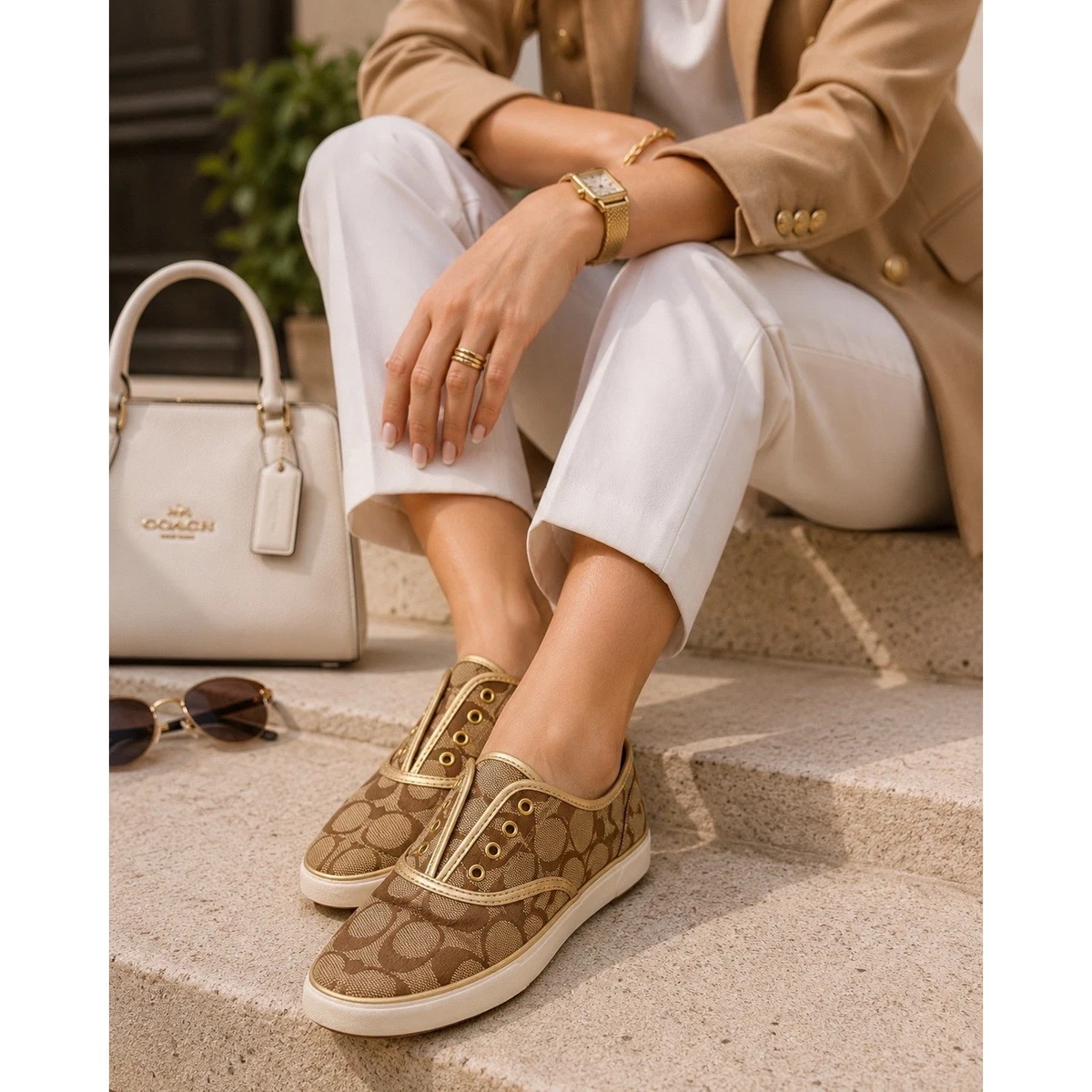 coach gold sneakers products for sale | eBay