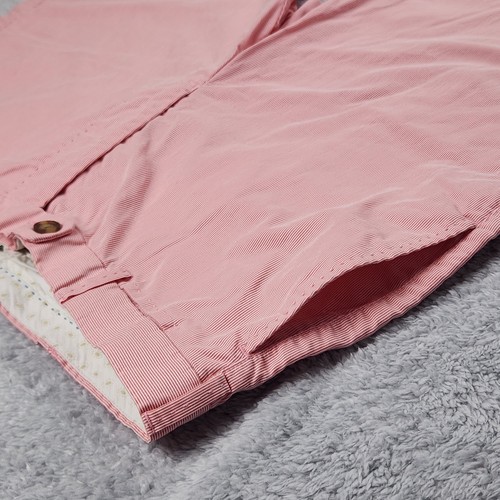 Peter Millar Mens Chino Shorts Sz 35 Pink/White Striped 8.5" Inseam Mid Rise - Picture 10 of 16