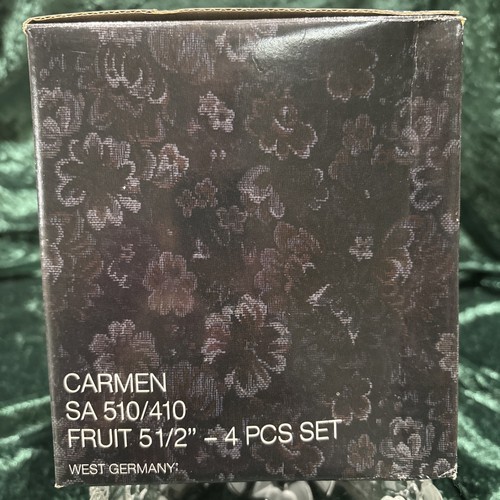 Mikasa Carmen Fruit Dessert Bowls Floral Pattern Walther Glass 5.25” Set of Four - Picture 4 of 4