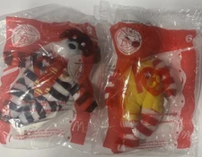 2004 Ty Beanie Baby McDonalds Bears Hamburglar & Ronald McDonald New Sealed