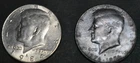 1976 d and 1984 P Kennedy half dollars One has a lamination or annealing error?