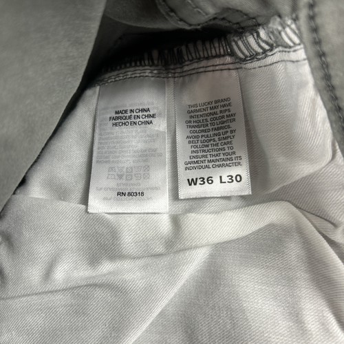 Lucky Brand Pants 223 Straight 36 x 30 Gray Cotton Spandex NWT MSRP $99 - Picture 9 of 9