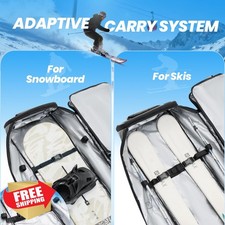 Fanwoli Padded Ski Snowboard Bag w/ Wheels Travel 155-185cm TPU