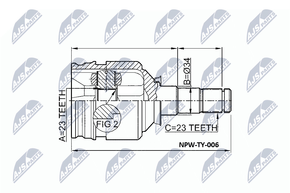 Nty Inner Cv Joint For Toyota Yaris Jp 1.5 99-05, Paseo El44/54 90-99 - Image 10