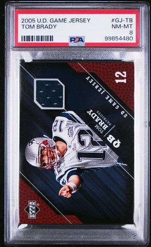 2005 Upper Deck - Tom Brady Game Worn Jersey #GJ-TB (MEM) PSA 8 Near Mint/Mint