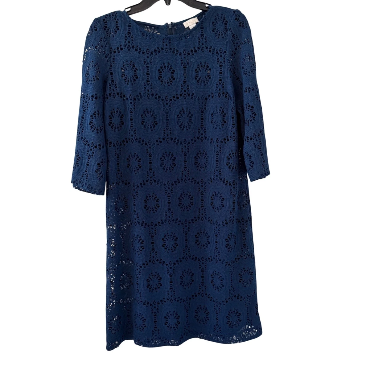 chicos crochet dress Classic Mature Casual Crochet Textured CHICOS