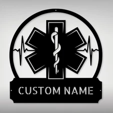 Personalized EMT Metal Wall Art Sign Paramedic Art Decor First Responder Gifts