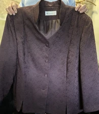 TRAVIS AYERS Skirt Suit Womens 16W Eggplant Purple Dressy