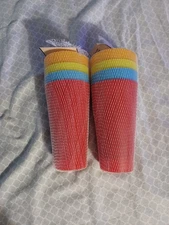 Lot of 2 Colored Tumbler 4 Pack orange yellow blue red 8 total New 16 oz