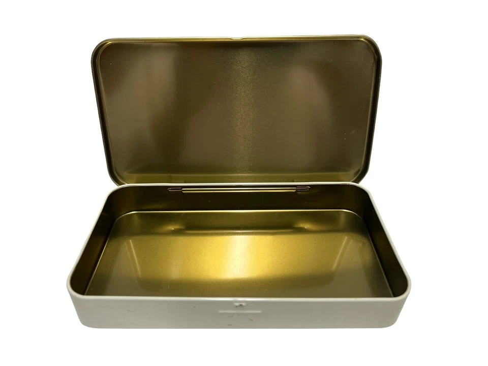 Box Tin Metal Village Country Side colorful tin box storage decor Vintage - Image 4 of 4