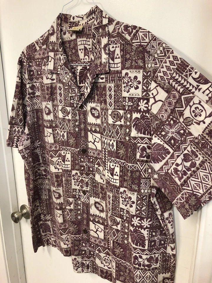 Camisa hawaiana Royal Creations para hombre XXL festiva verde azulado y amarillo hecha en Hawai Foto 4 de 4