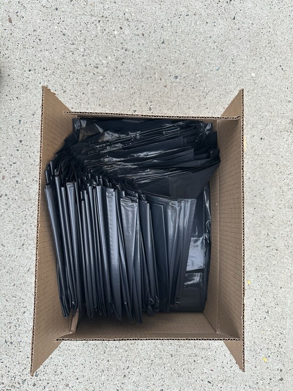 50/65 Gallon Black & Clear (3 Mil) Heavy Duty Contractor Trash Bags  - 50-Pack