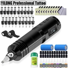 Coreless Motor Replaceable Battery Tattoo Gun Makeup Pen Machine Kit 1100mAh