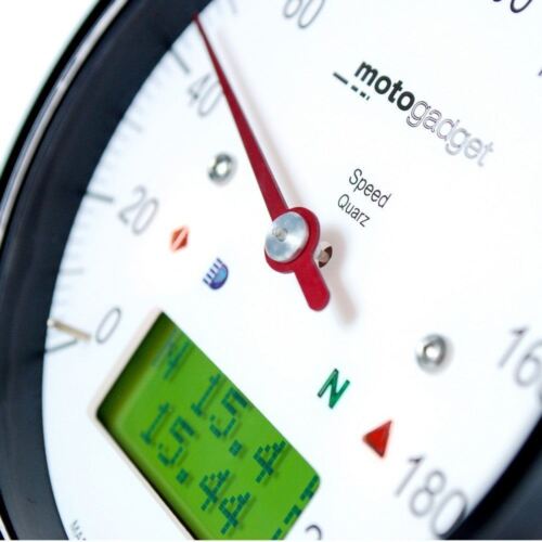 Motogadget Motoscope Classic Speedo, White Face/Black Bezel & Housing - Picture 2 of 2