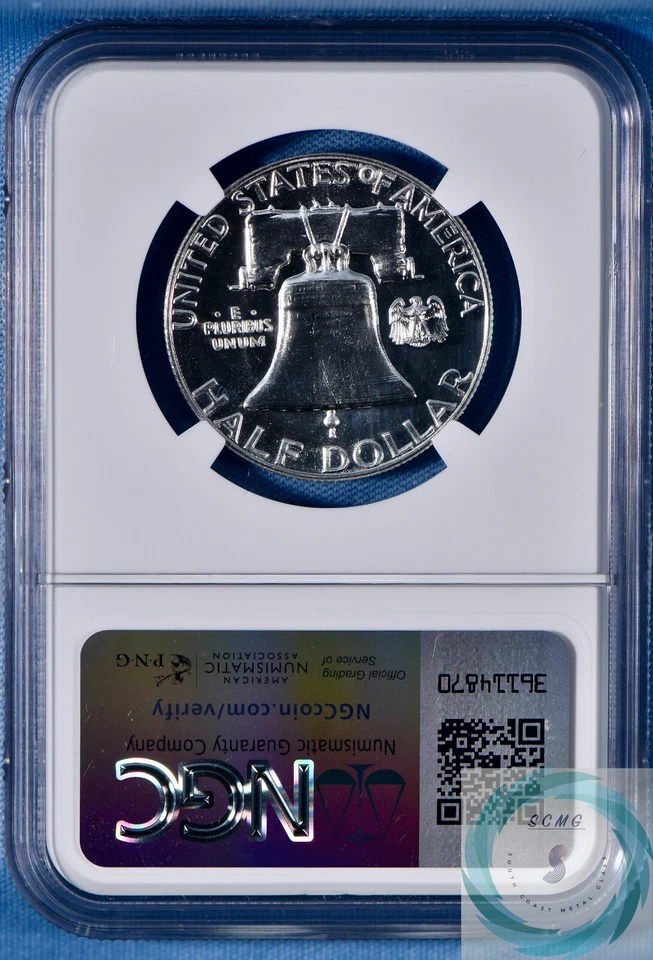 Полдоллара с изображением Франклина 1958 NGC PF 69 — ярко-белые почти идеальные!!! - Изображение 2 из 4