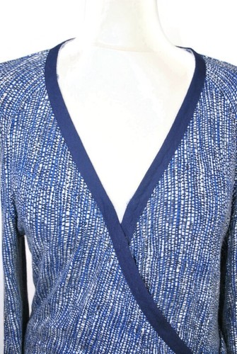 Crew Clothing Co. blau und marineblau Wickel Jersey Kleid Größe 12 Smart Freizeit - Bild 8 von 15