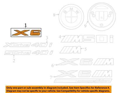 Genuine BMW X6 G06 X6 30dX 30iX 40dX 40i 40iX SAC Lettering X6 