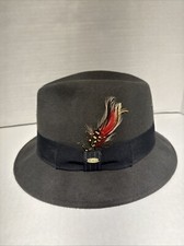 Scala Classico Men's Felt Teardrop Fedora W/ Feather Accent