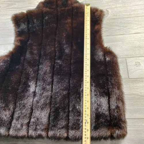 Giacca Galler yWomens Reversible High Neck Full Zip Faux Fur Vest Large - Picture 5 of 7