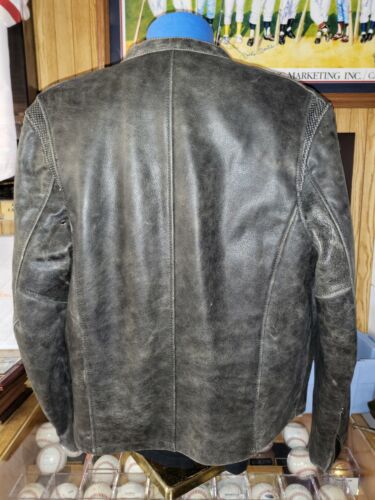 First Classics XL Tyler Distressed Black Leather Motorcycle Jacket FIM251CTFYZ - Picture 3 of 9
