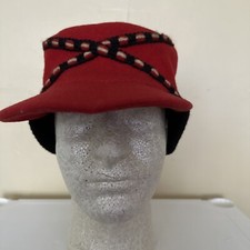 VINTAGE WPL 12913 RED / WHITE 100 WOOL HAT / CAP - AUSTRIAN FLAG COLORS