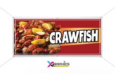Crawfish Vinyl Banner advertising Sign Full color indoor outdoor Seafood Food