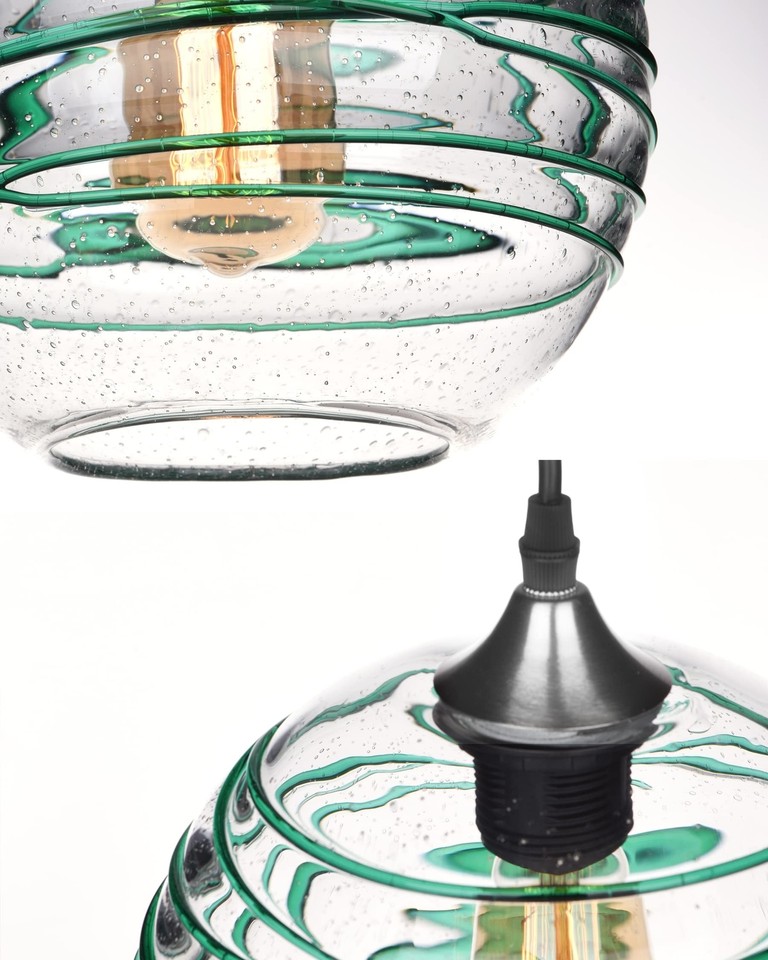 ARIAMOTION Pendant Lights Kitchen Island Glass Coastal Lighting Green