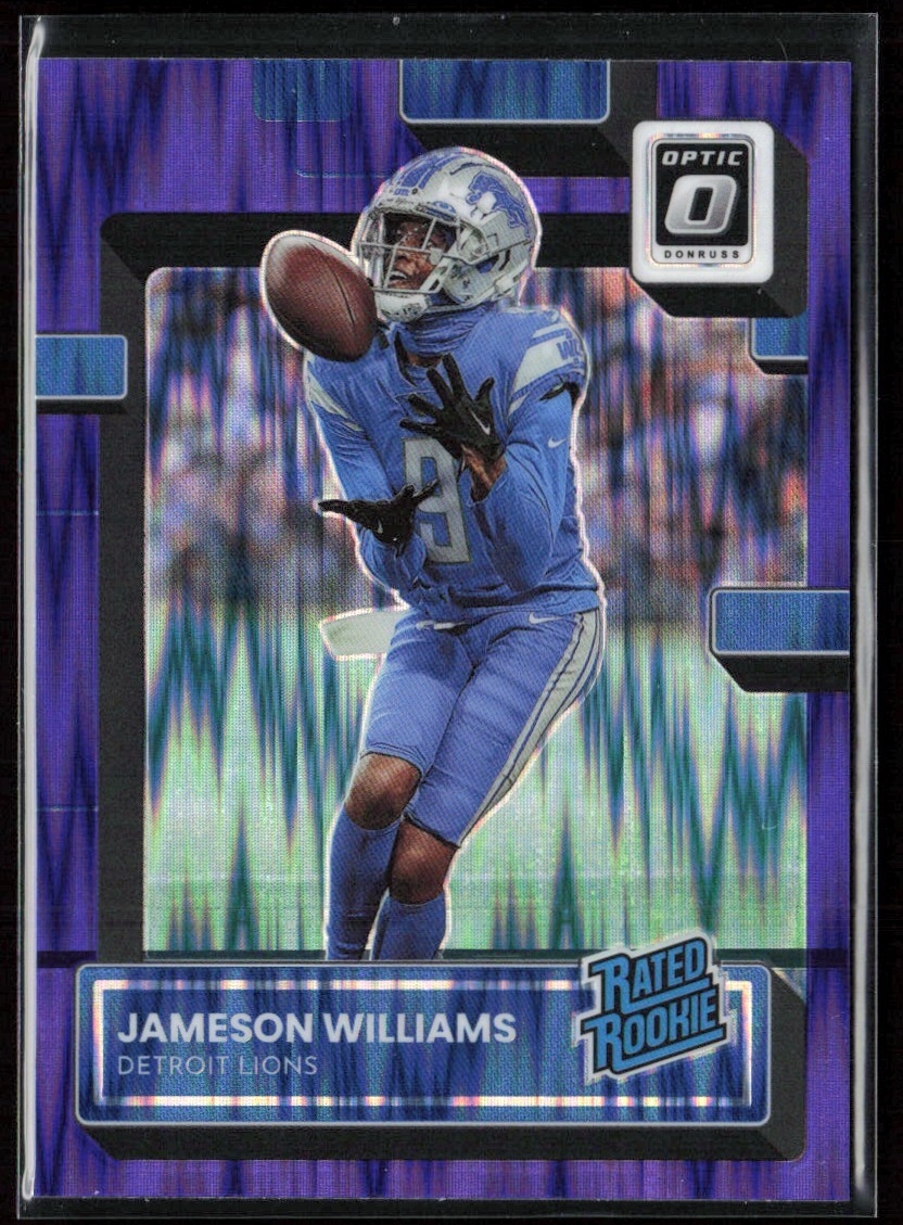 2022 Optic Purple Shock Jameson Williams RC Detroit Lions #208