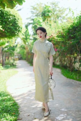 Womens qipao traditional Chinese Cotton Nightshirt pajamas bear kids Sleepwear