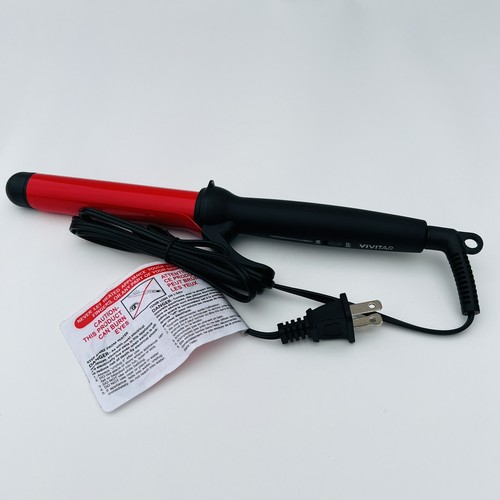 Vivitar 1-inch Ceramic Hair Curling Iron with Heat Insulation Silicone Mat Red - Picture 6 of 16
