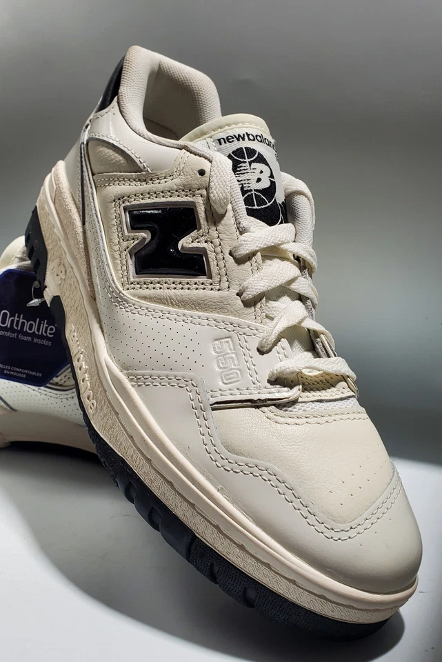 New Balance 550 Sneakers Men US 6.5 - Women US 8 - Color Sea Salt/Black NEW  - Image 2 of 4