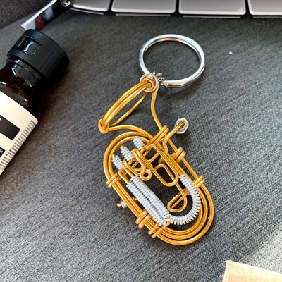 Euphonium Wire Instrument Keychain (KW-014) Hand Made! 1.57'' in x 2.36'' in